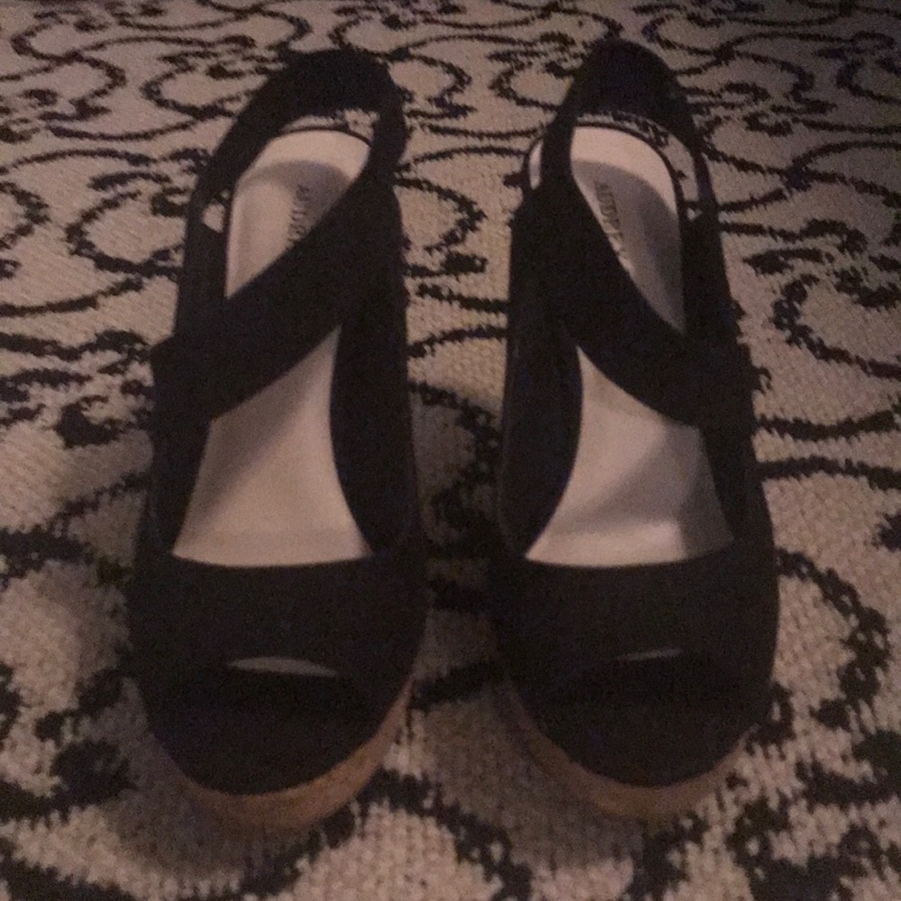 Audrey Brooke Black sued sling back slip on